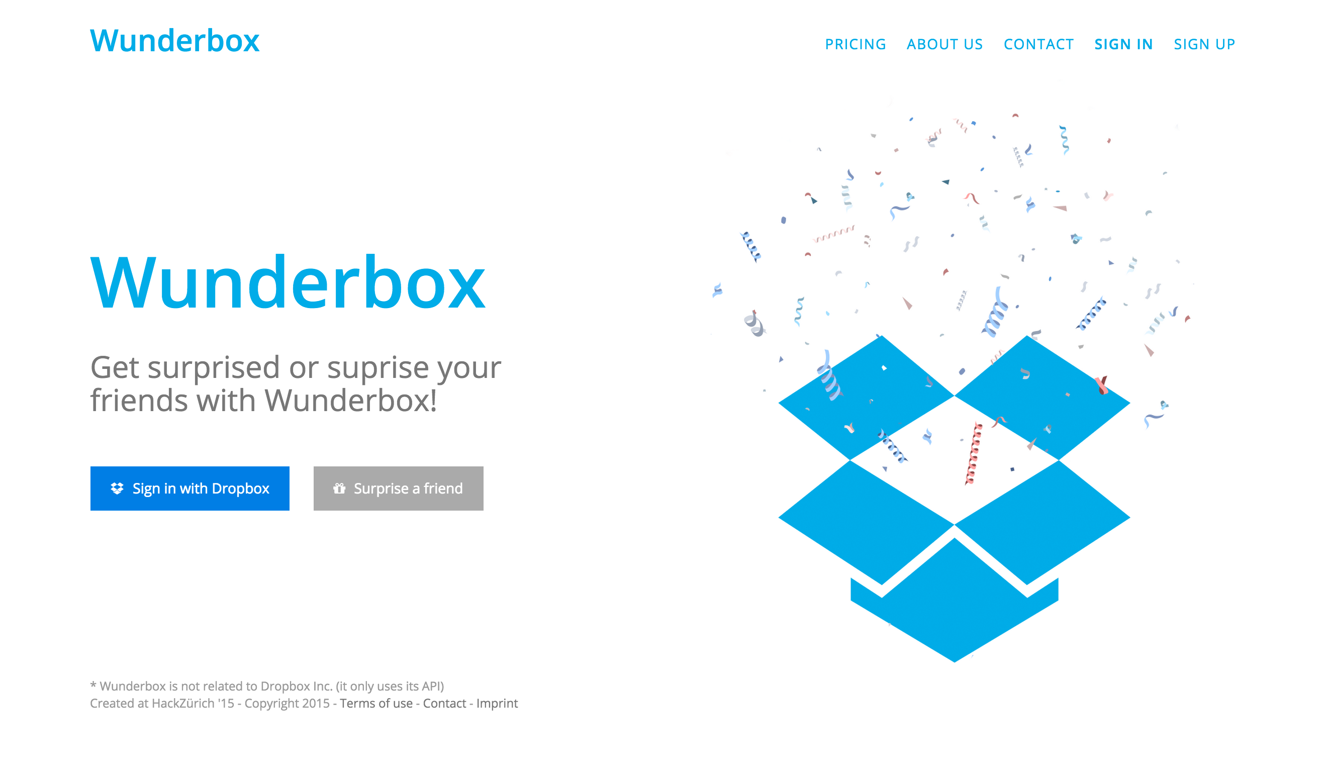 Wunderbox homepage
